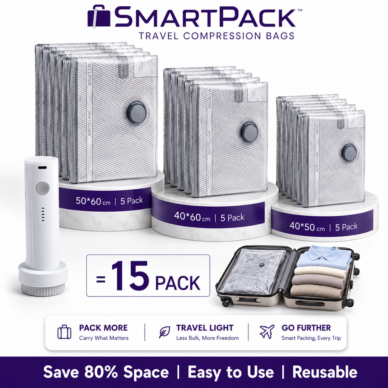 SmartPack Travel Compression Bags