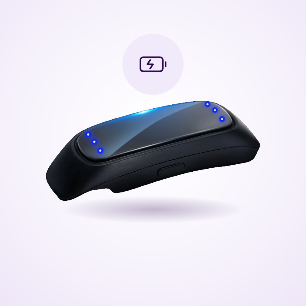 Step 1: charge the QuietPulse anti-snoring device with the USB cable